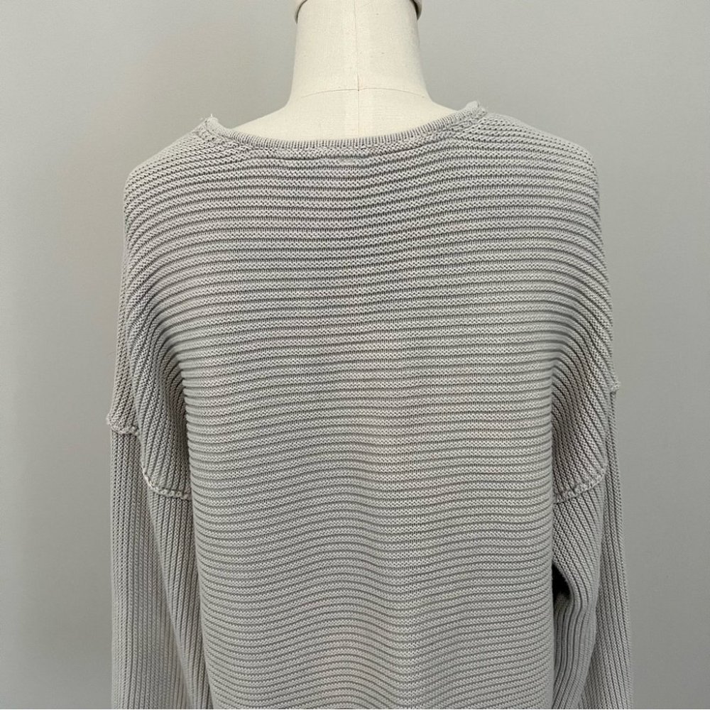 Free People La Brea V Neck Oversized Cotten Ribbed Knit Sweater - Picture 11 of 16